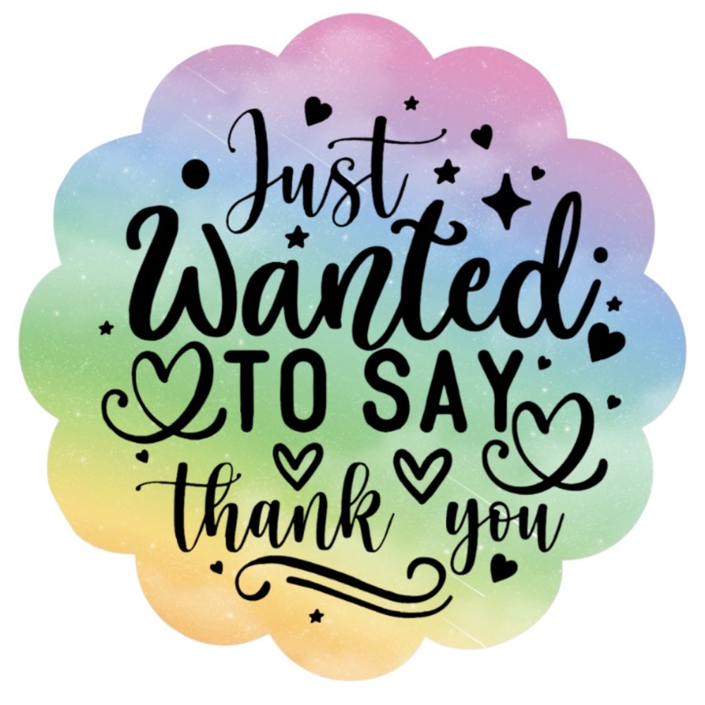 Just Wanted To Say Thank You Stickers - Flower Shape - Pack of 100 Pcs